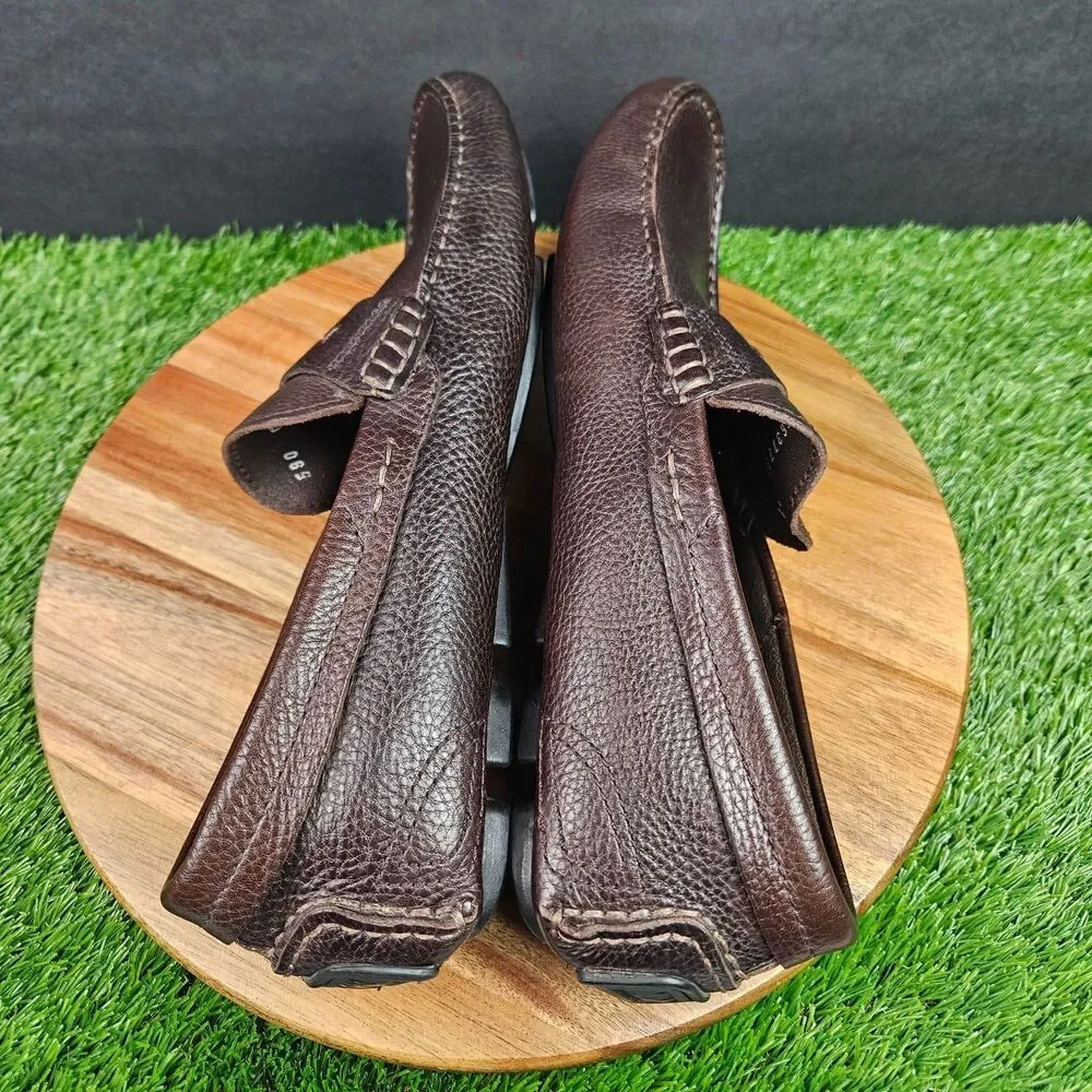 ECCO Driving Moccasin Penny Loafers Brown Leather Men's EU 44 / US 10-10.5